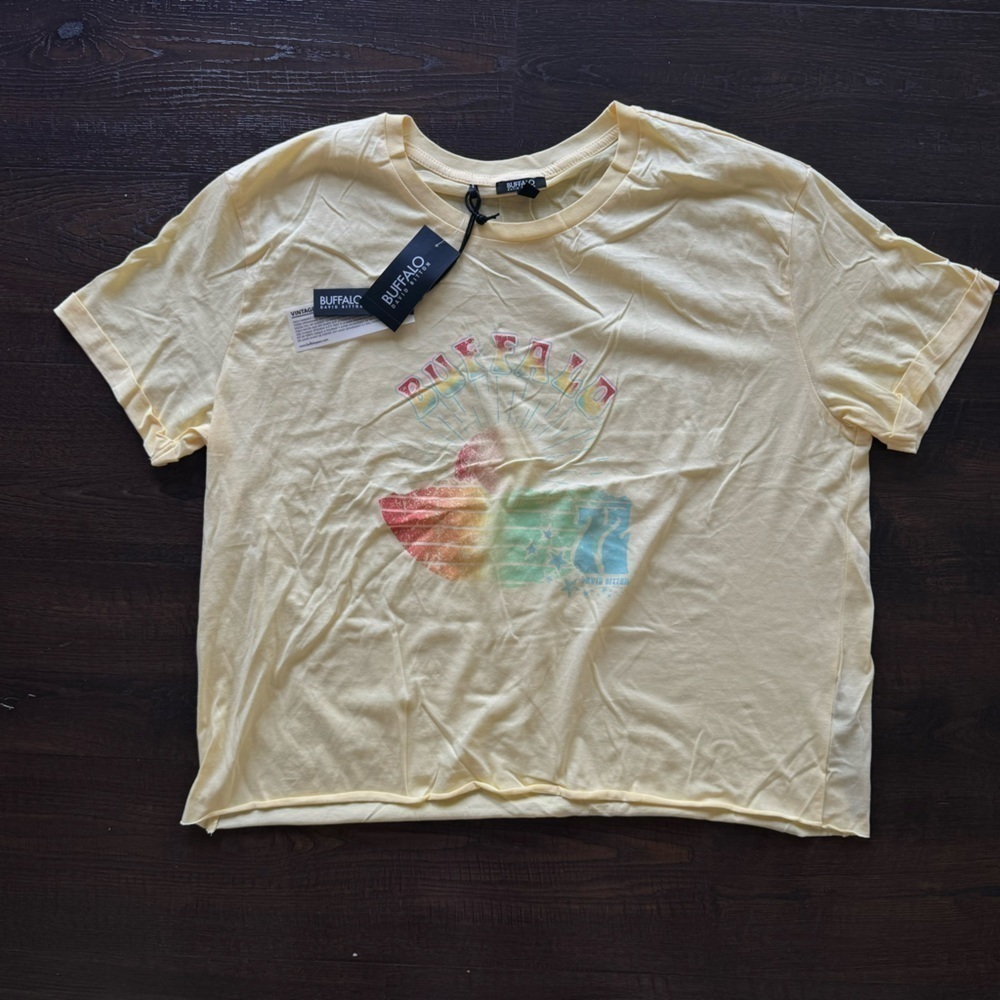 Buffalo David Bitton Jackie Crew Neck Printed Top Size Medium Women